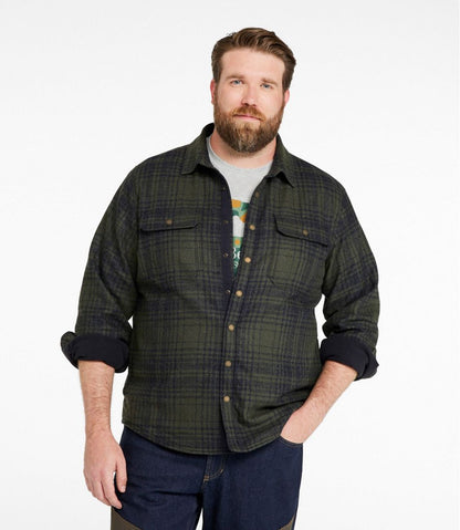 Men's Maine Guide Lightweight Lined Wool Field Shirt, Plaid / L.L.Bean