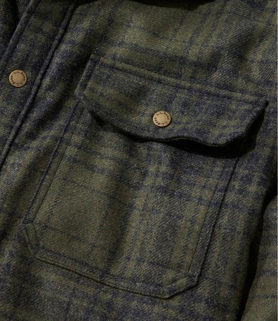 Men's Maine Guide Lightweight Lined Wool Field Shirt, Plaid / L.L.Bean