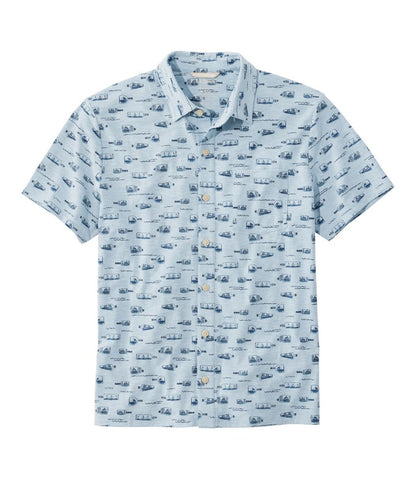 Men's Lakewashed Performance Shirts, Button-Front Shirt, Short-Sleeve, Print / L.L.Bean
