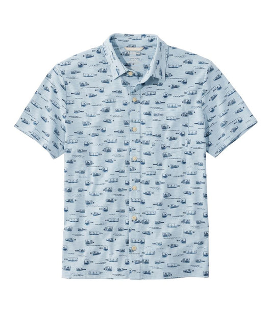 Men's Lakewashed Performance Shirts, Button-Front Shirt, Short-Sleeve, Print / L.L.Bean