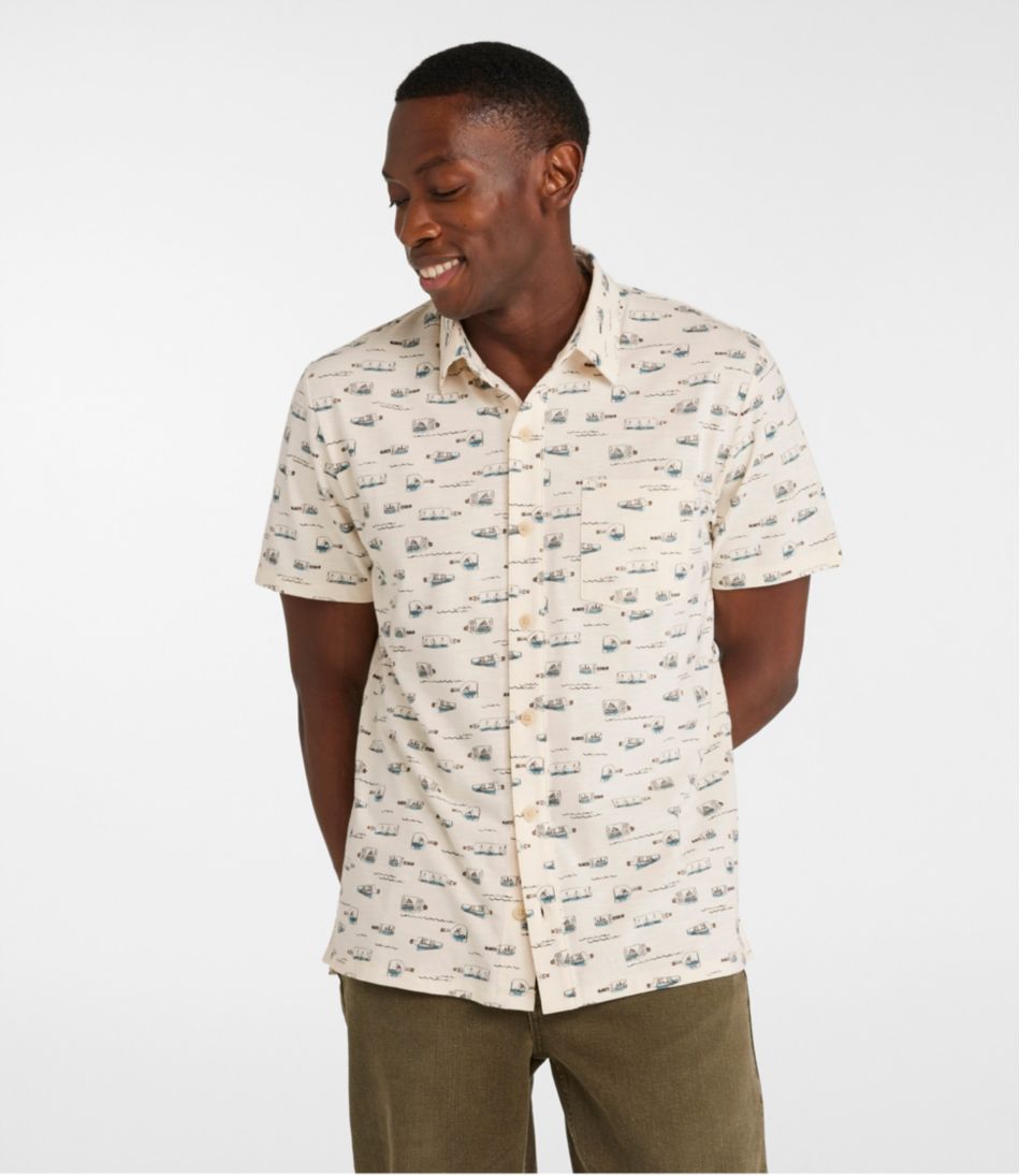 Men's Lakewashed Performance Shirts, Button-Front Shirt, Short-Sleeve, Print / L.L.Bean