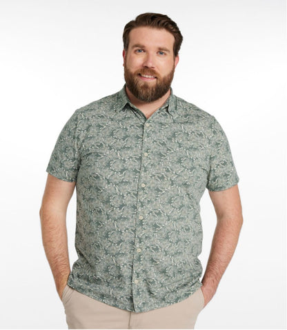 Men's Lakewashed Performance Shirts, Button-Front Shirt, Short-Sleeve, Print / L.L.Bean