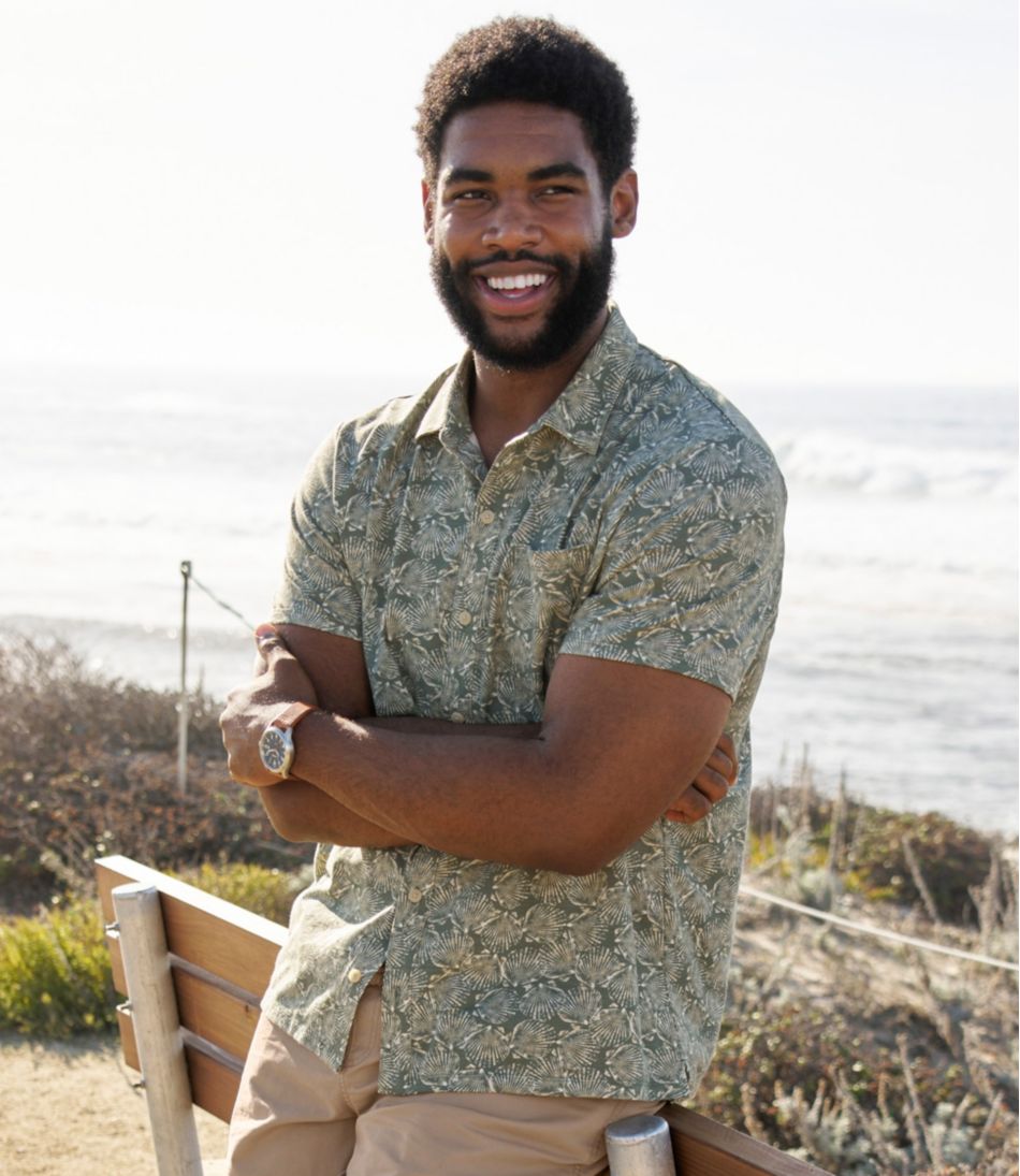 Men's Lakewashed Performance Shirts, Button-Front Shirt, Short-Sleeve, Print / L.L.Bean