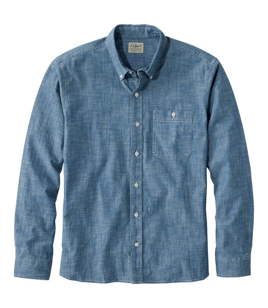 Men's Comfort Stretch® Chambray Shirt, Long-Sleeve, Slightly Fitted Untucked Fit / L.L.Bean