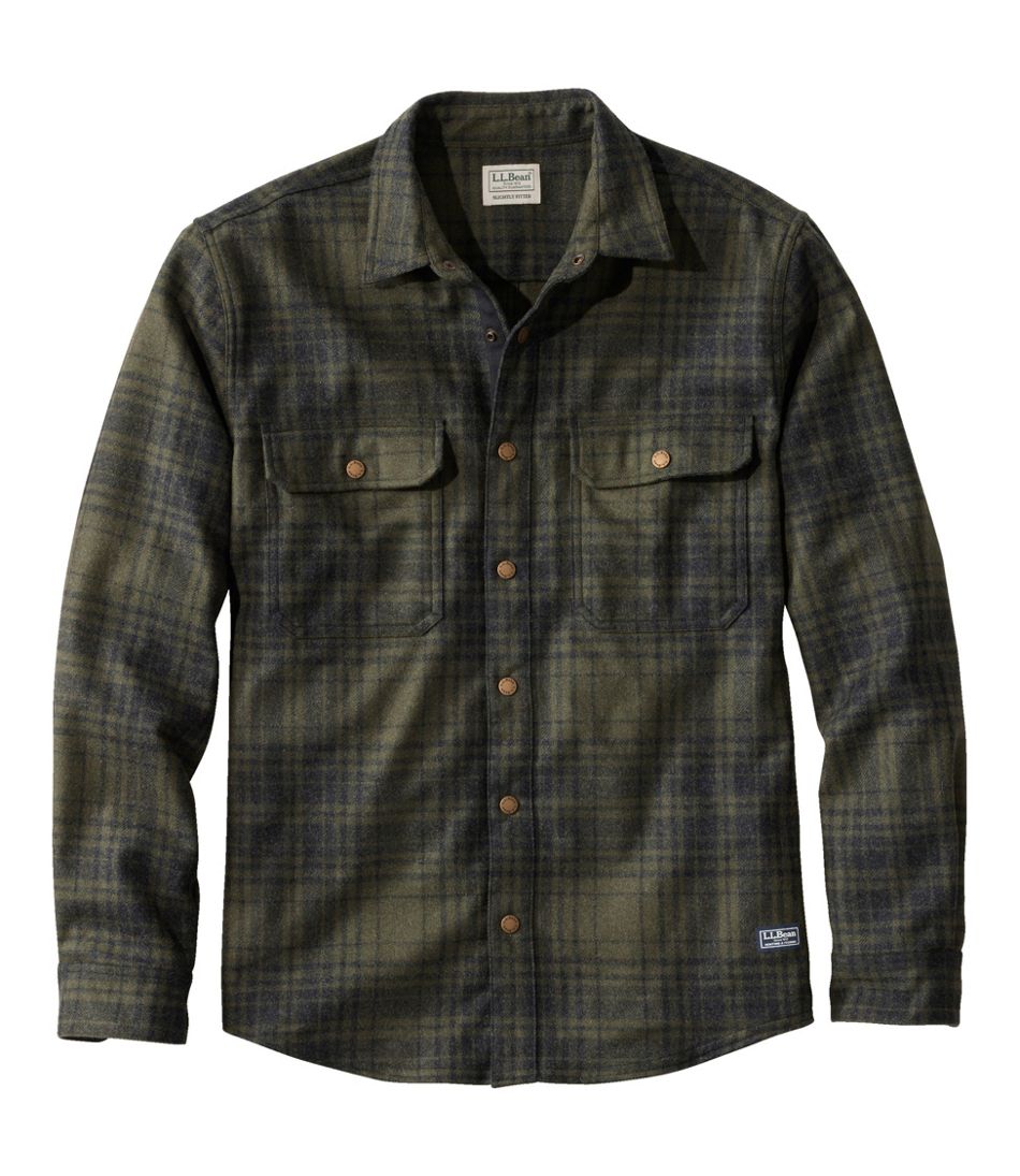 Men's Maine Guide Lightweight Wool Field Shirt, Plaid / L.L.Bean