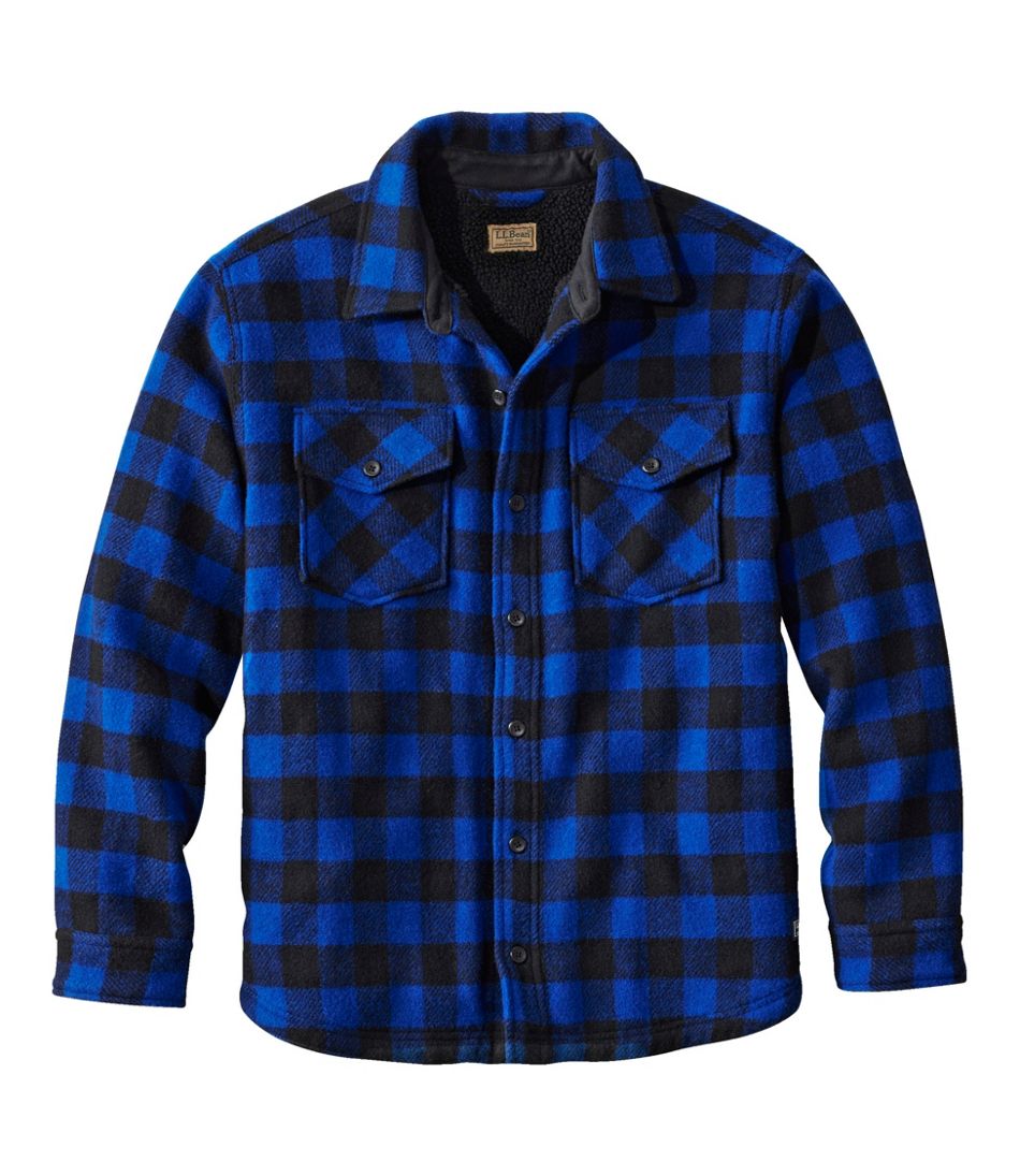 Men's Maine Guide Sherpa Lined Wool Shirt / L.L.Bean