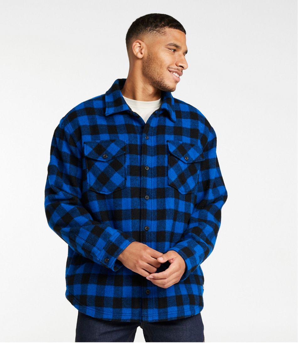 Men's Maine Guide Sherpa Lined Wool Shirt / L.L.Bean