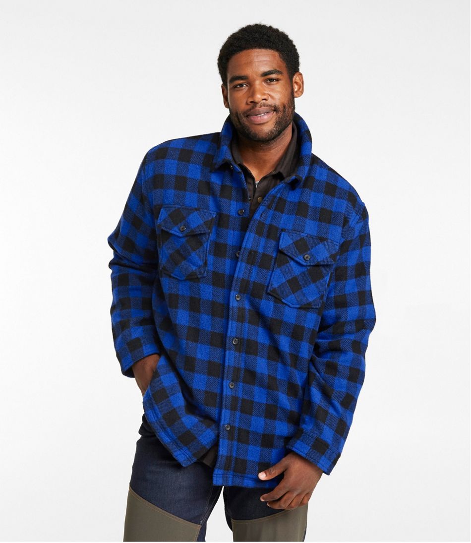 Men's Maine Guide Sherpa Lined Wool Shirt / L.L.Bean