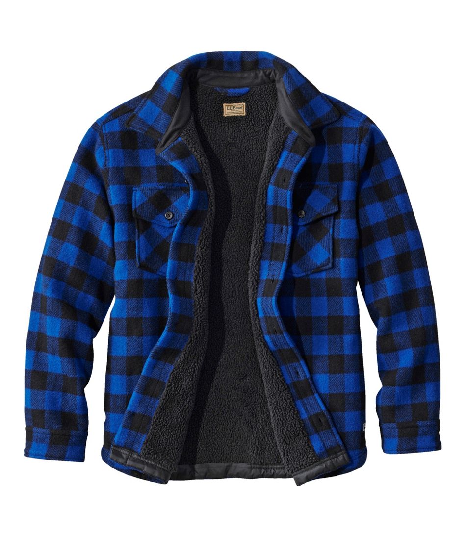 Men's Maine Guide Sherpa Lined Wool Shirt / L.L.Bean
