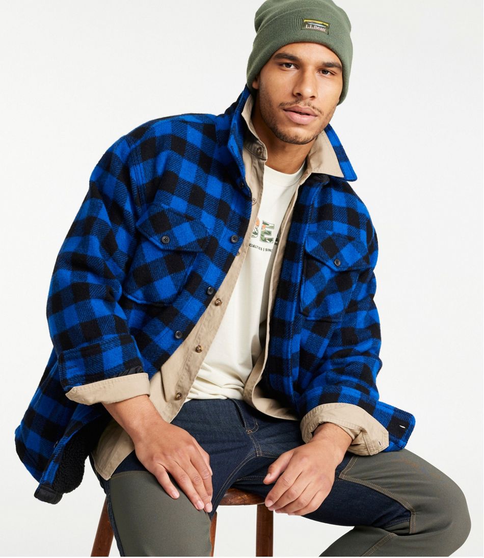 Men's Maine Guide Sherpa Lined Wool Shirt / L.L.Bean