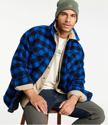 Men's Maine Guide Sherpa Lined Wool Shirt / L.L.Bean
