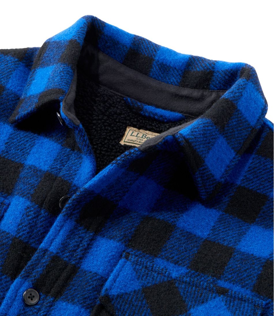 Men's Maine Guide Sherpa Lined Wool Shirt / L.L.Bean
