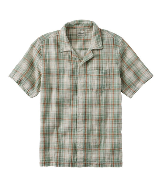 Men's Cloud Gauze Shirt, Short-Sleeve, Slightly Fitted Untucked Fit, Plaid / L.L.Bean