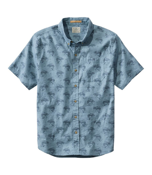 Men's Stonecoast Hemp Shirt, Short-Sleeve, Slightly Fitted Untucked Fit, Print / L.L.Bean