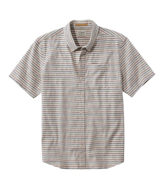 Men's Stonecoast Hemp Shirt, Short-Sleeve, Slightly Fitted Untucked Fit, Stripe / L.L.Bean
