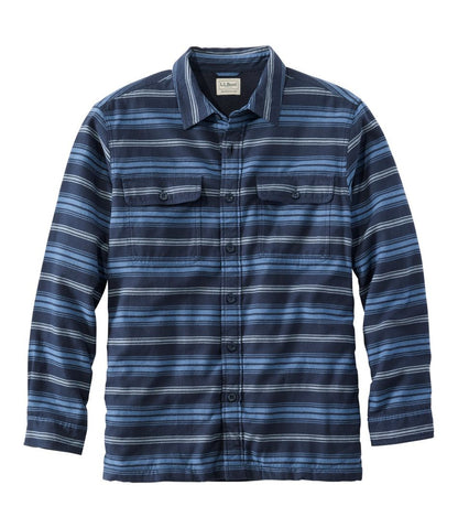 Men's Fleece-Lined Flannel Shirt, Traditional Fit, Stripe / L.L.Bean