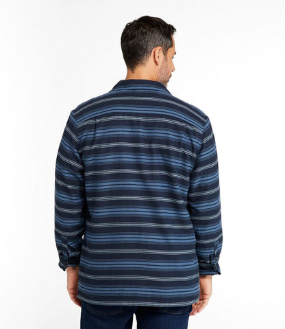 Men's Fleece-Lined Flannel Shirt, Traditional Fit, Stripe / L.L.Bean