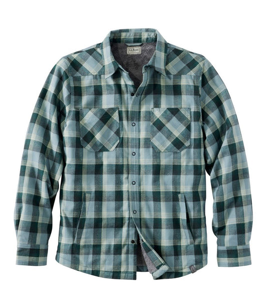 Men's Katahdin Performance Flannel Shirt-Jacket, Hi-Pile Fleece-Lined Plaid / L.L.Bean