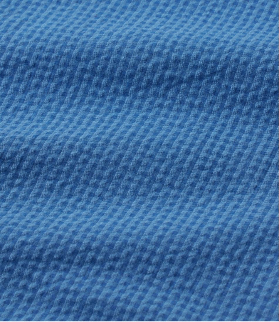 Men's Organic Cotton Seersucker Shirt, Short-Sleeve, Slightly Fitted, Plaid / L.L.Bean