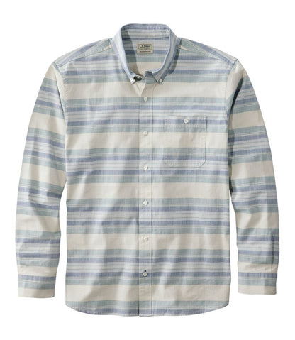 Men's Comfort Stretch Chambray Shirt, Traditional Untucked Fit, Long-Sleeve, Stripe / L.L.Bean