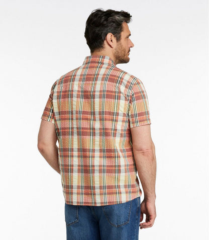 Men's Signature Seersucker Madras Shirt, Slightly Fitted, Short-Sleeve / L.L.Bean