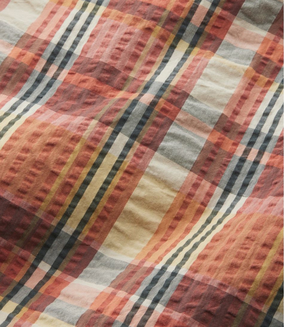 Men's Signature Seersucker Madras Shirt, Slightly Fitted, Short-Sleeve / L.L.Bean