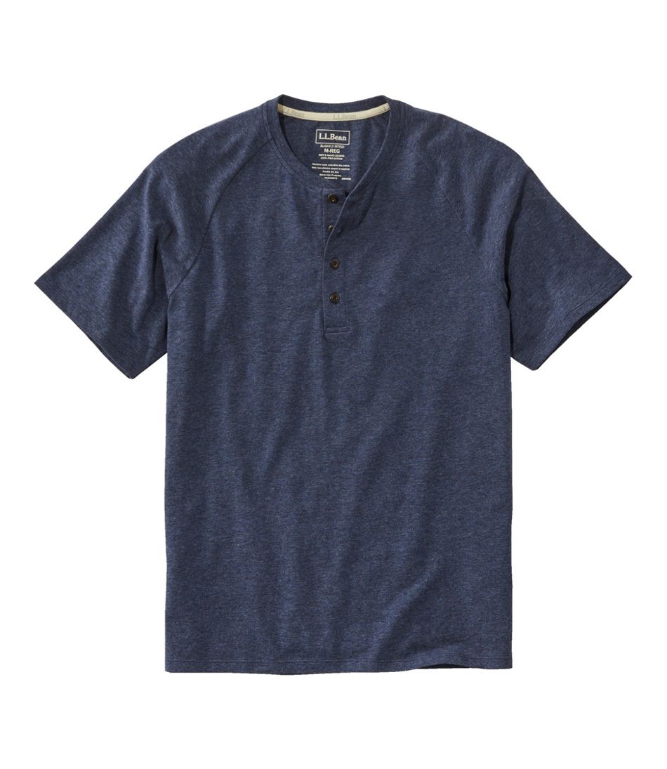 Men's Comfort Stretch Pima Tee Shirt, Short-Sleeve Henley / L.L.Bean