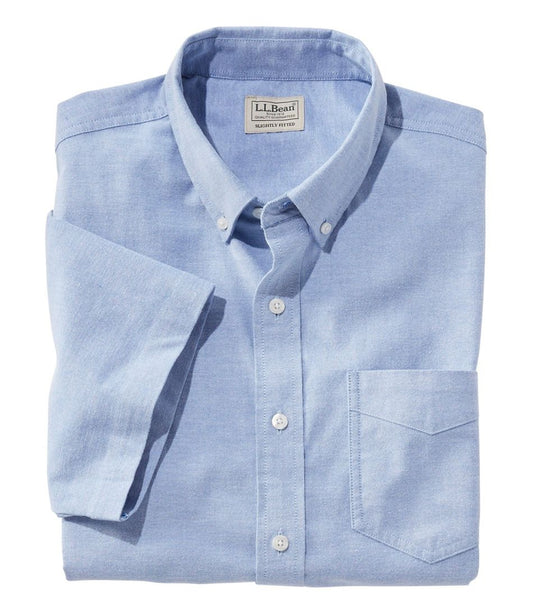 Men's Comfort Stretch® Oxford Shirt, Slightly Fitted Untucked Fit, Short-Sleeve / L.L.Bean