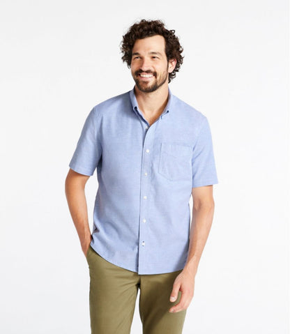 Men's Comfort Stretch® Oxford Shirt, Slightly Fitted Untucked Fit, Short-Sleeve / L.L.Bean