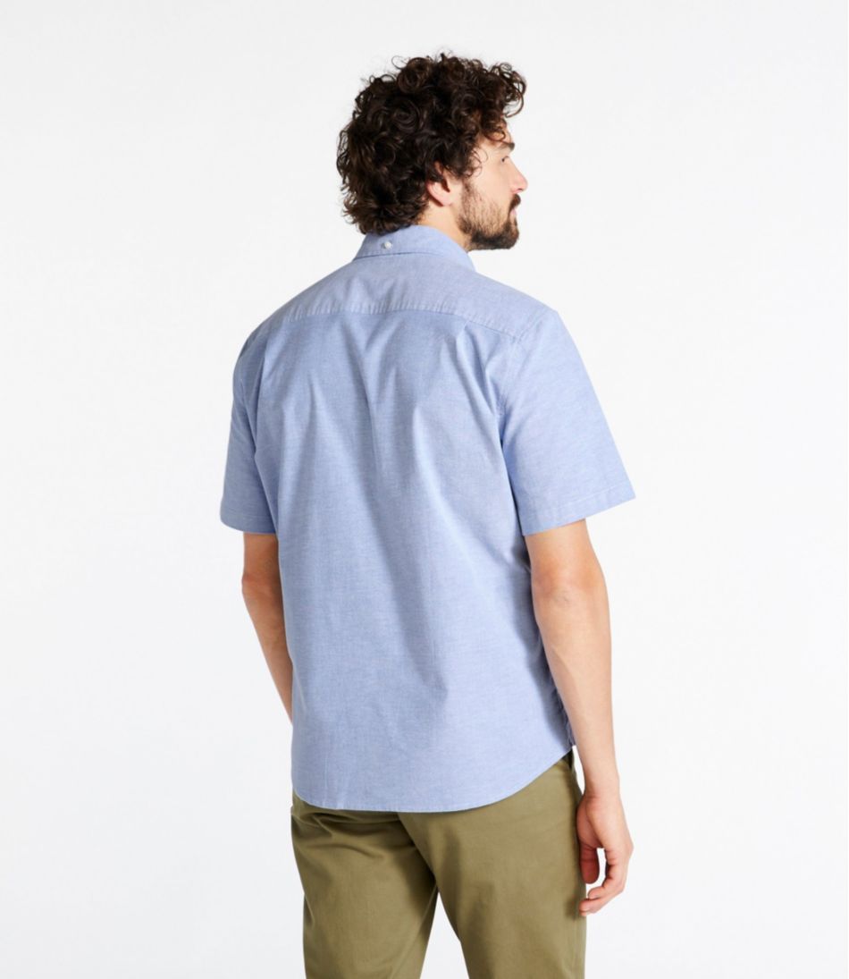Men's Comfort Stretch® Oxford Shirt, Slightly Fitted Untucked Fit, Short-Sleeve / L.L.Bean
