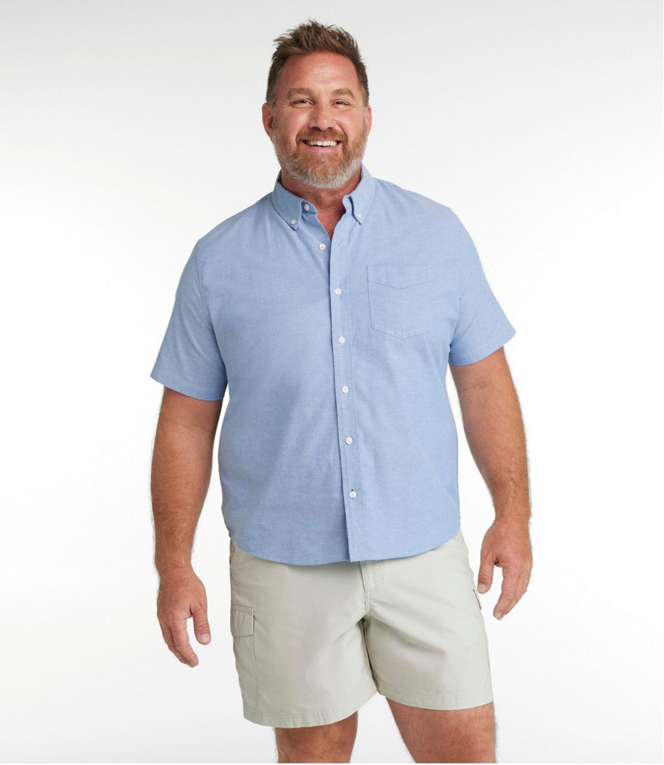 Men's Comfort Stretch® Oxford Shirt, Slightly Fitted Untucked Fit, Short-Sleeve / L.L.Bean