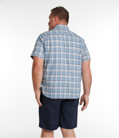 Men's Comfort Stretch® Oxford, Slightly Fitted Untucked Fit, Short-Sleeve, Plaid / L.L.Bean