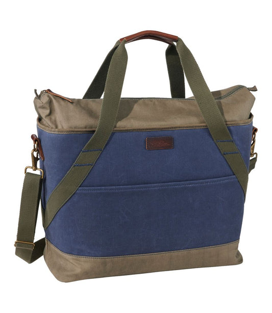 Insulated Waxed-Canvas Tote, Large / L.L.Bean