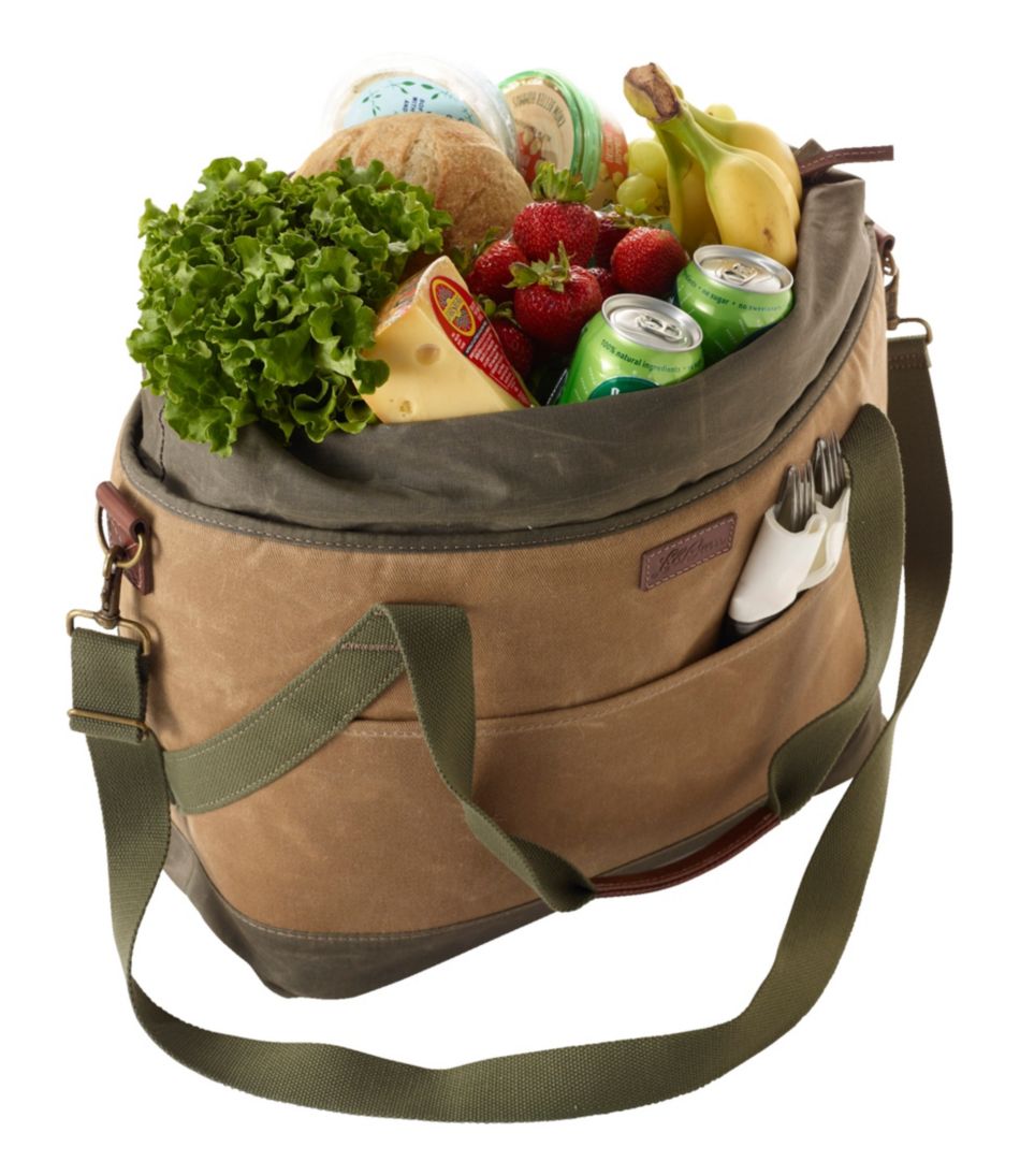 Insulated Waxed-Canvas Tote, Large / L.L.Bean