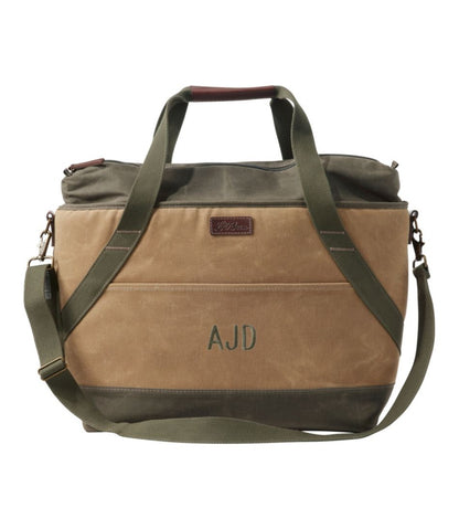 Insulated Waxed-Canvas Tote, Large / L.L.Bean