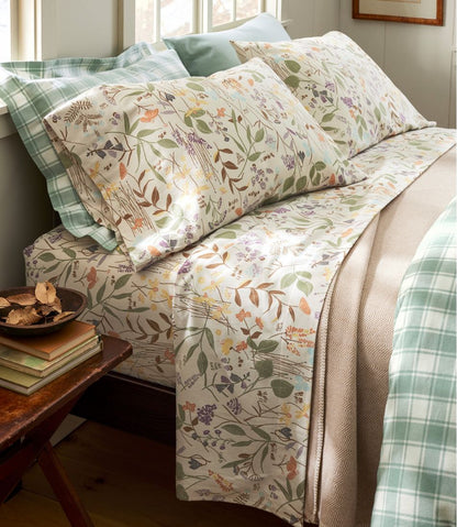 Birch Floral Flannel Sheet Collection / L.L.Bean