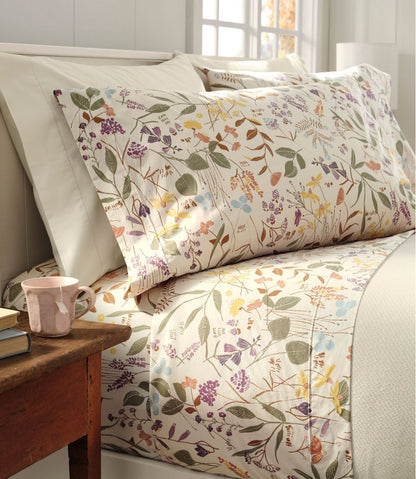 Birch Floral Percale Sheet Collection / L.L.Bean
