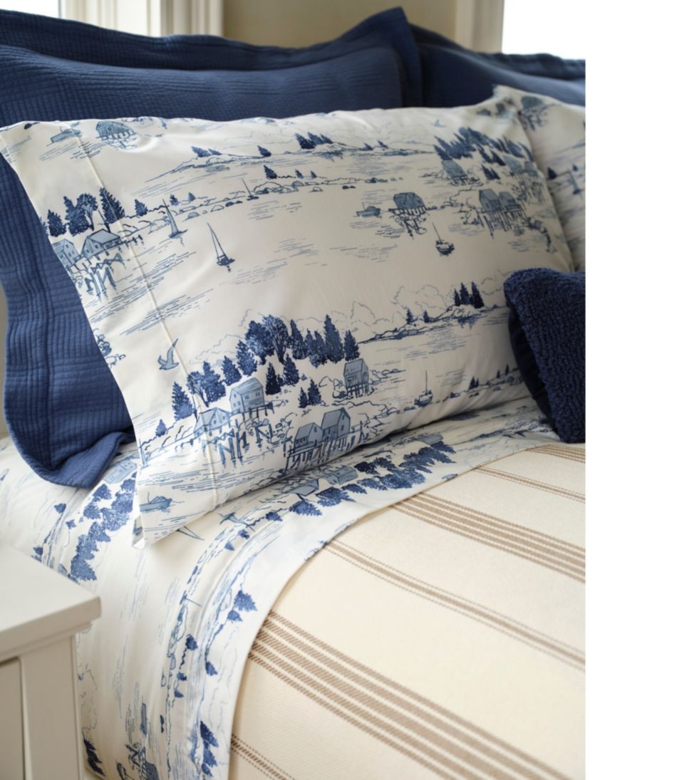 Coastal Landscape Percale Sheet Collection / L.L.Bean