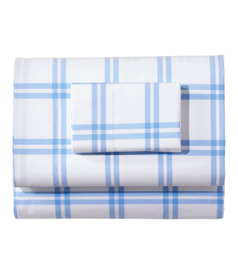 280-Thread-Count Pima Percale Sheet Collection, Windowpane / L.L.Bean