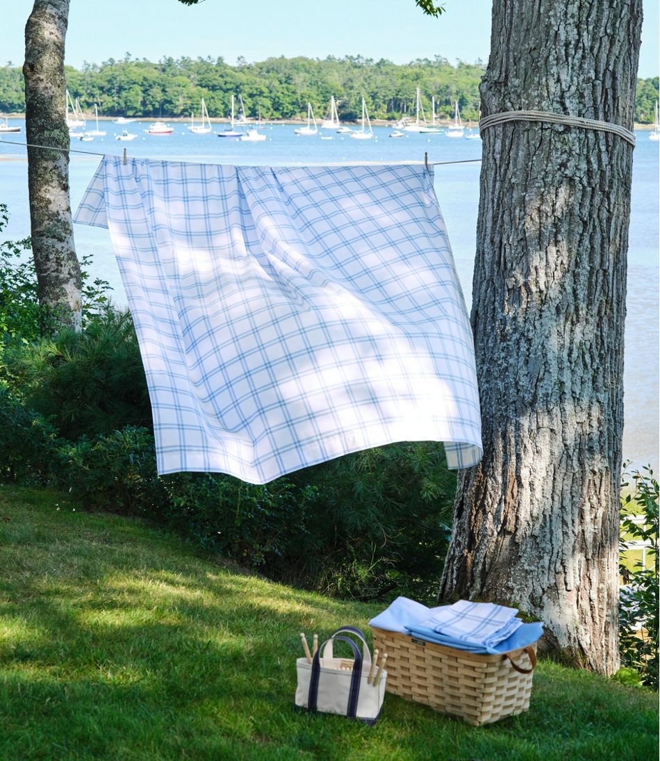 280-Thread-Count Pima Percale Sheet Collection, Windowpane / L.L.Bean