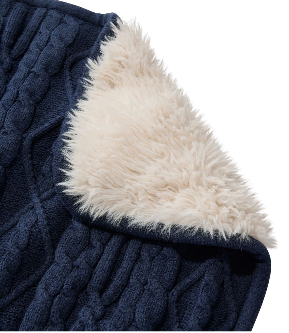 1912 Heritage Knit Faux Fur Throw, Cable / L.L.Bean