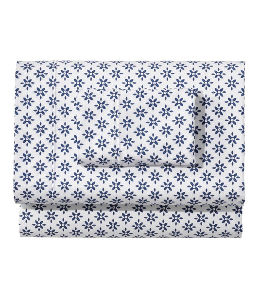 Sunwashed Percale Sheet Collection, Block Floral Print / L.L.Bean