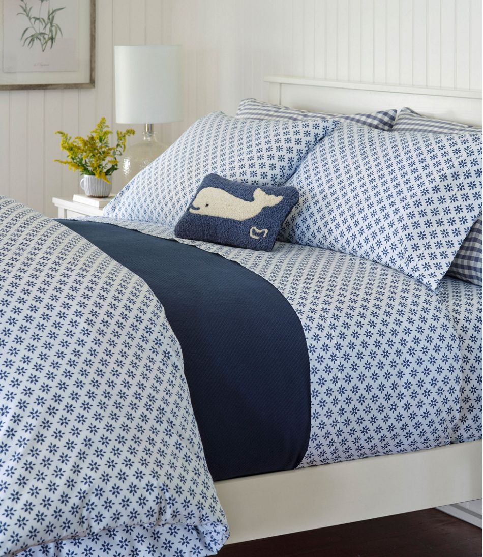 Sunwashed Percale Sheet Collection, Block Floral Print / L.L.Bean