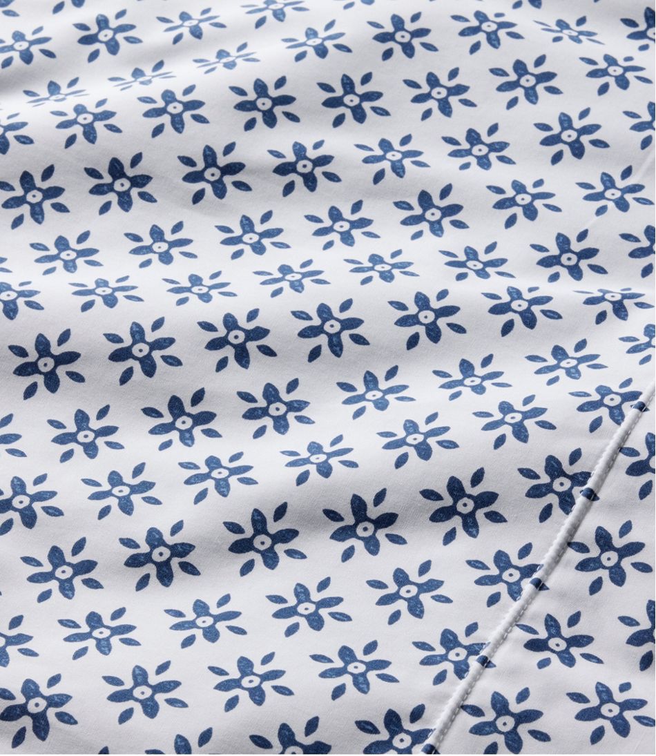Sunwashed Percale Sheet Collection, Block Floral Print / L.L.Bean