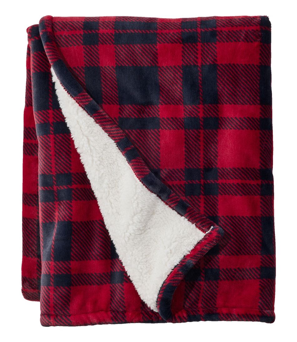 Wicked Plush Sherpa Throw, Plaid / L.L.Bean