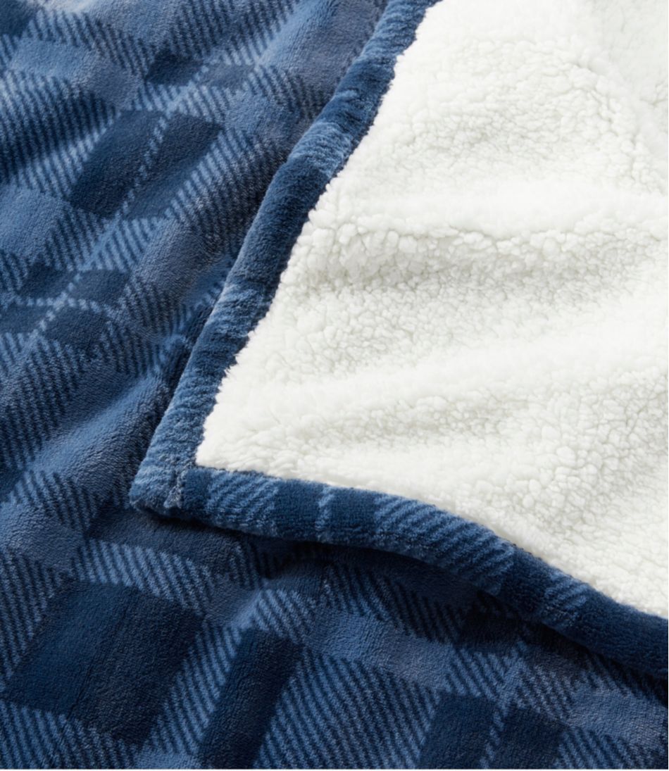 Wicked Plush Sherpa Throw, Plaid / L.L.Bean