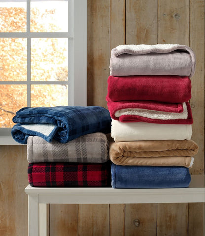 Wicked Plush Sherpa Throw, Plaid / L.L.Bean