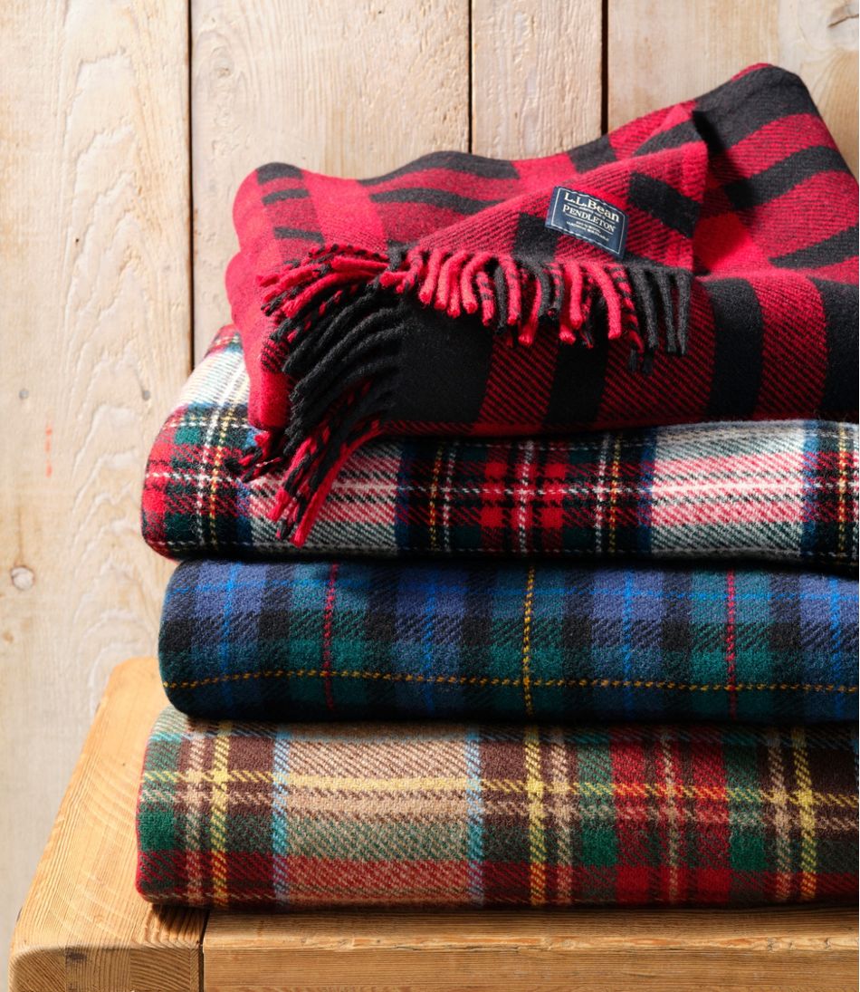 Washable Wool Throw, Plaid 54" x 60" / L.L.Bean