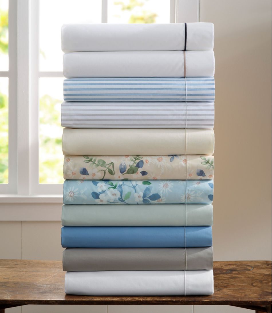 Premium Egyptian Percale Sheet Collection, Satin Stitch / L.L.Bean