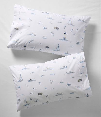 Nautical Boats Percale Sheet Collection / L.L.Bean